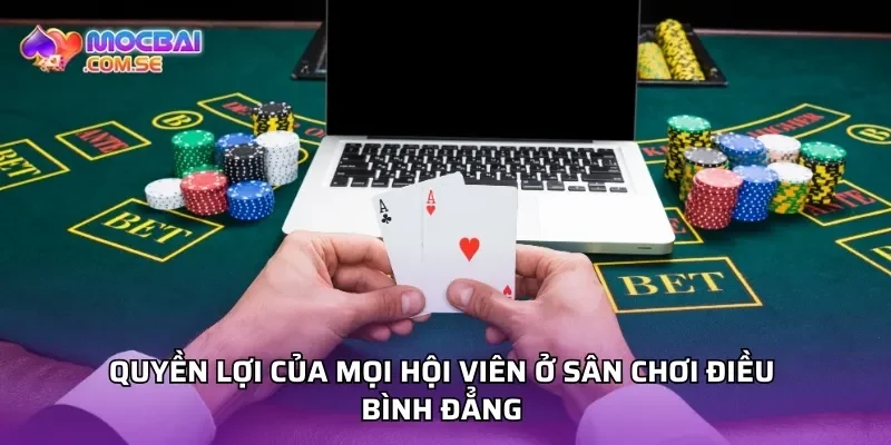 Quyền lợi của mọi hội viên ở sân chơi điều bình đẳng