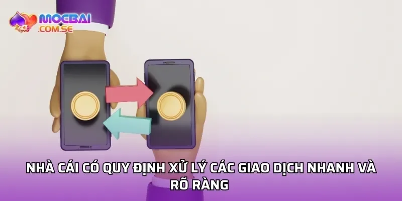 Nhà cái có quy định xử lý các giao dịch nhanh và rõ ràng